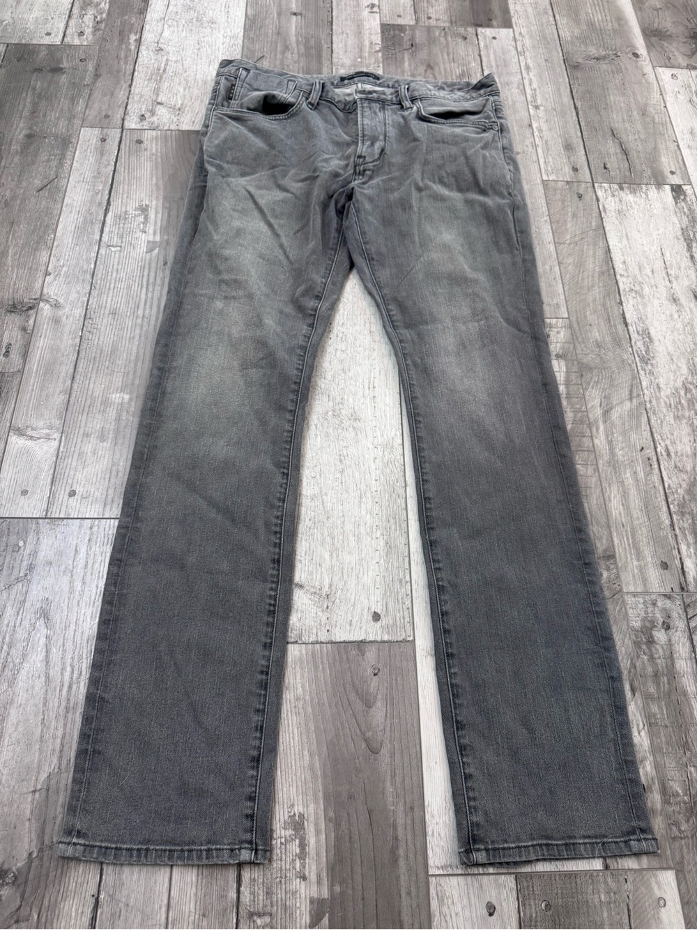 John Varvatos Bowery Slim Straight Jeans In Eclipse Mens Size 33 Gray